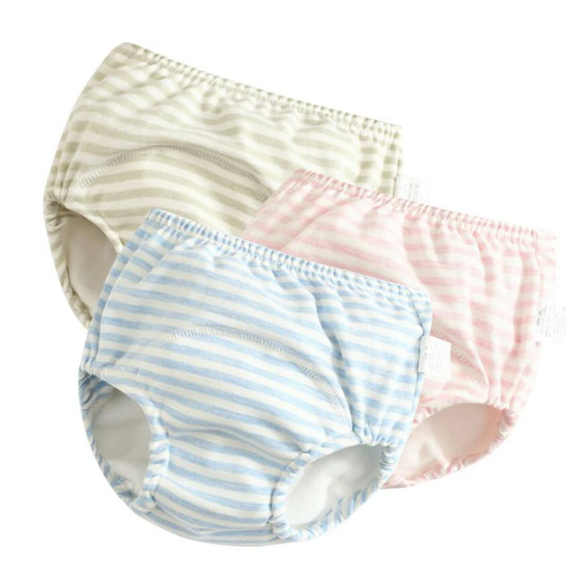 Striped Reusable Toilet Potty Training Pants for Baby Learning Panties Underwear Kid Child 6Layer Gauze Underpant