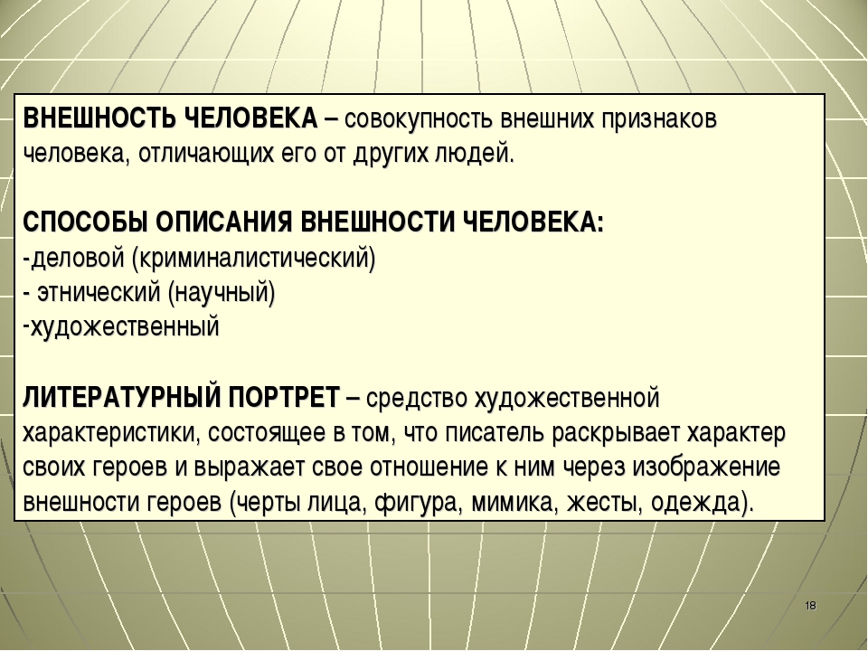 Определить облик. Описание внешности человека. Внешность это определение. План описания внешности человека. Как описать человека.